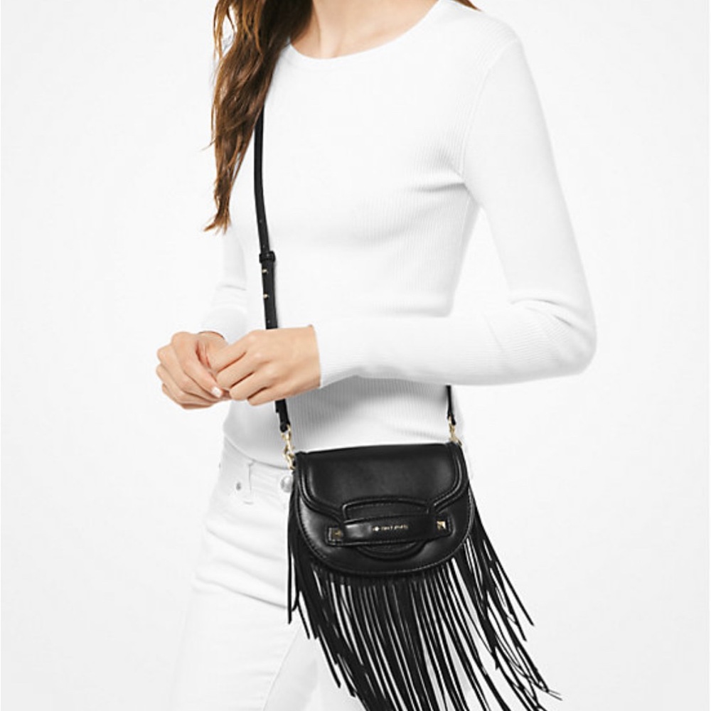 Michael Kors Black Fringe Crossbody Bag